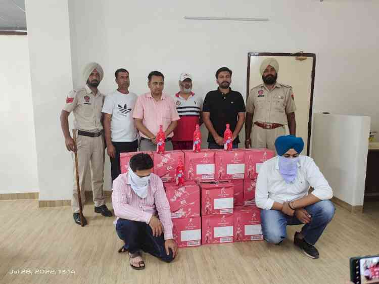 Excise department seizes 20 boxes of illicit liquor from 2 cars, two held