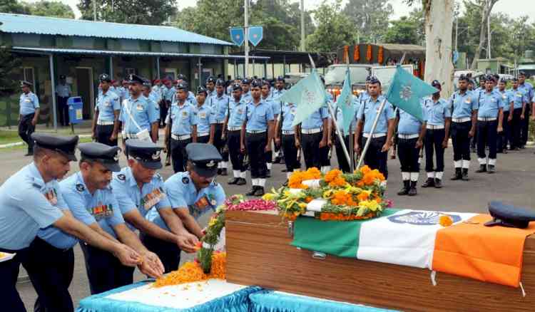 Mortal remains of Flight Lt Adivitya Bal reach home in J&K