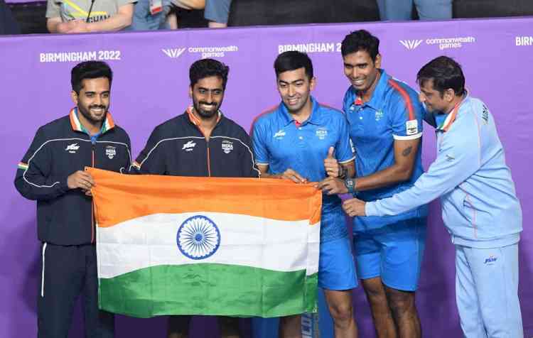 Indian men's table tennis team defeats Singapore 3-1 to clinch gold medal in CWG 2022