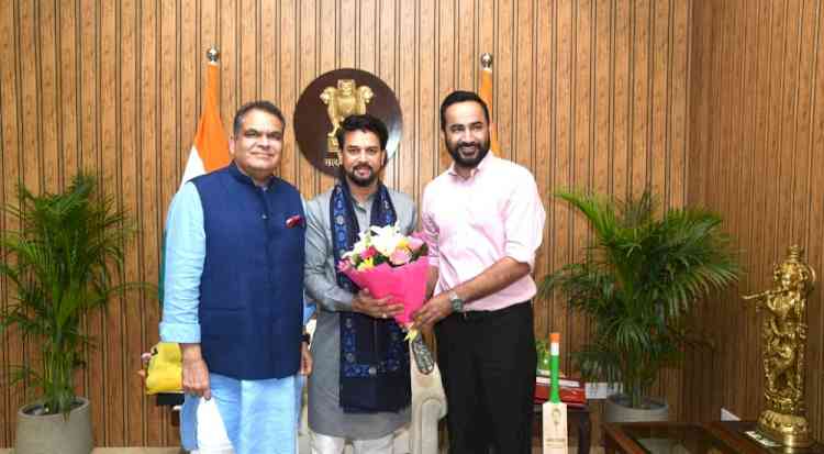 Sanjeev Arora MP meets Union Sports Minister Anurag Thakur 