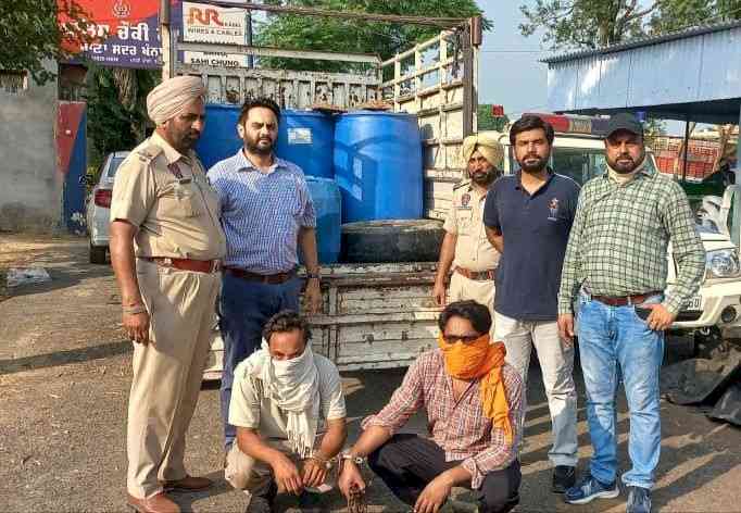 Excise team seizes 2000 litres Extra Neutral Alcohol