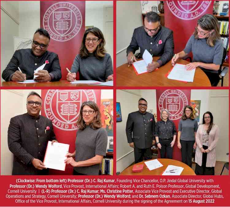 Cornell University signs Agreement with O.P. Jindal Global University to Build Global Hub in India