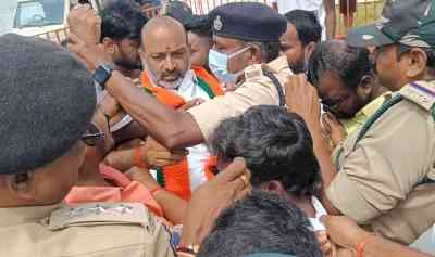 Telangana BJP president arrested amid protests over Delhi liquor scam