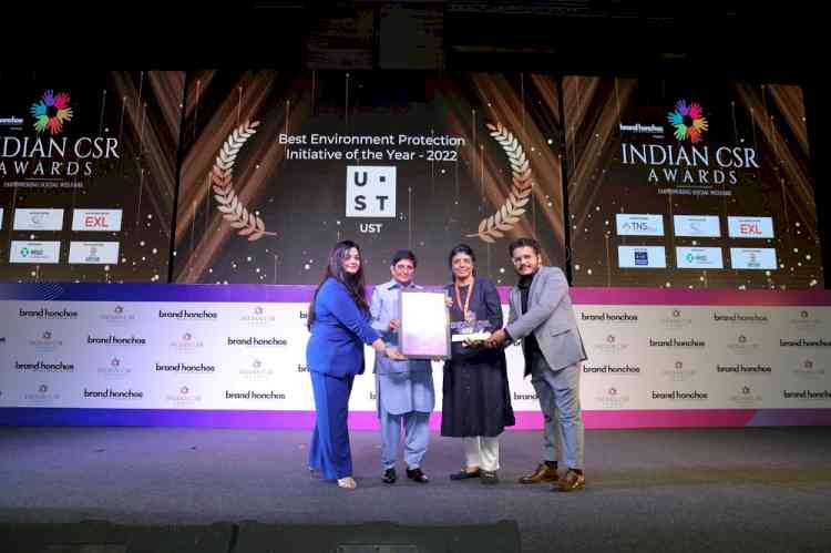 UST wins the ‘Best Environmental Protection Initiative of the Year - 2022’ at the Indian CSR Awards 2022