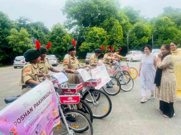 GHSC-10 Organised Cycle Rally on the 3rd Day of Poshan Maah Celebrations