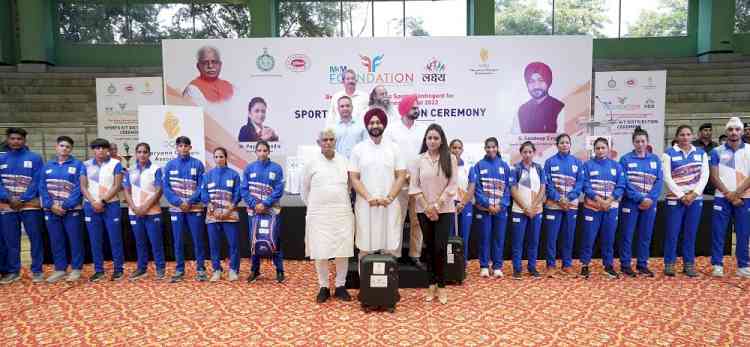 M3M Foundation distributed approx 1000 sports kits to Haryana's players and officials participating in 36th National Games of India in Gujarat