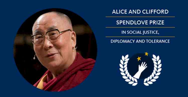 Dalai Lama honoured as 15th Recipient of Spendlove Prize