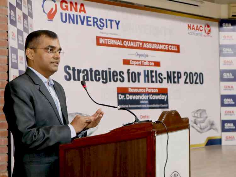 Expert Talk on ‘Strategies for HEIs NEP2022’ at GNA University