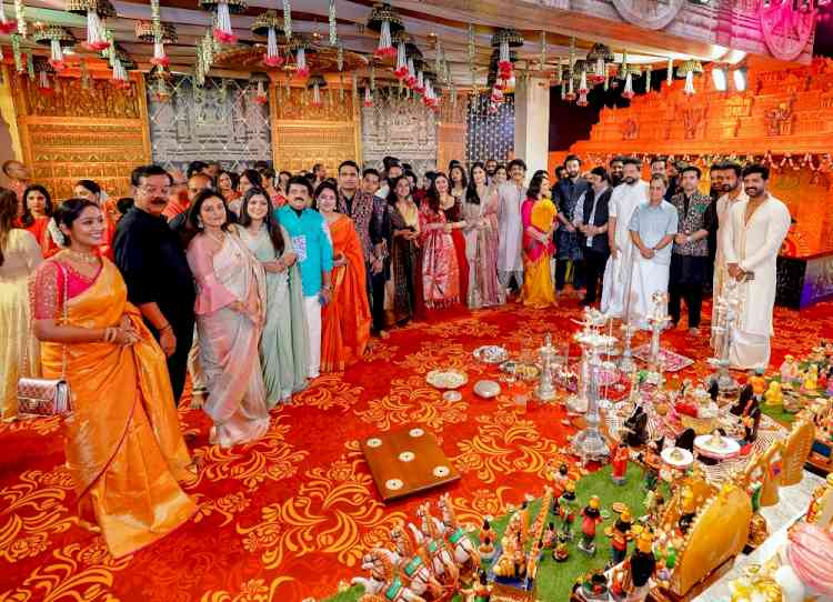 Kalyanaraman Family hosts star-studded Navratri Puja in Thrissur, Kerala