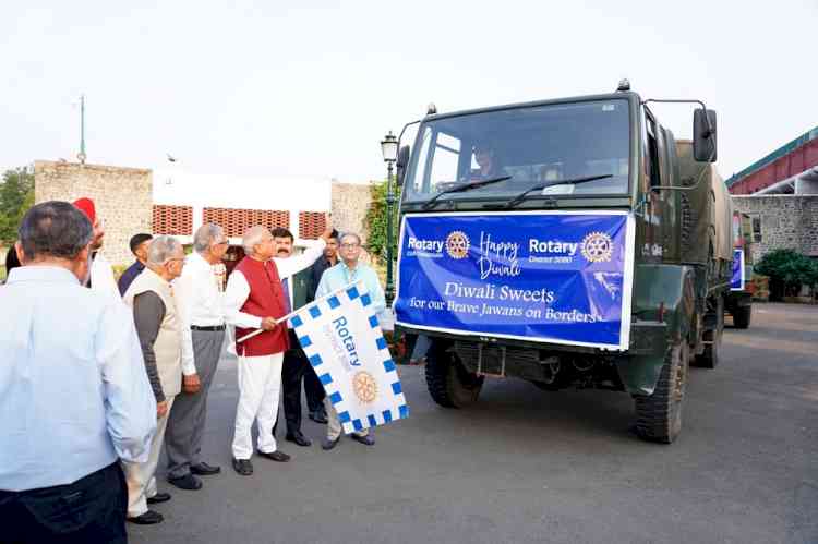 Punjab Governor flags of Rotary Diwali sweets for jawans