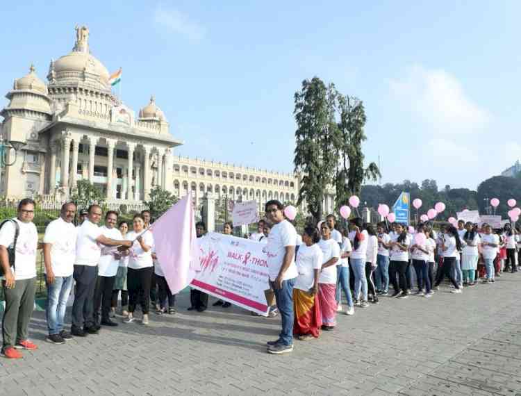 HCG Cancer Hospital, Bengaluru organised walkathon observing the Breast Cancer Awareness Month