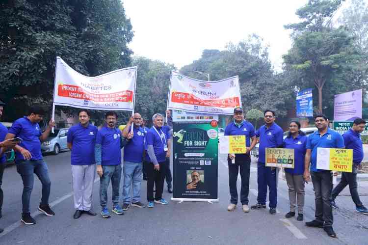 AIOS and VRSI organise walking marathon to raise awareness for Diabetic Retinopathy