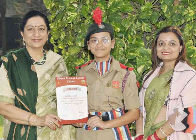 KMV NCC Cadet Shruti Singh excels at Officers Training Academy (OTA) Chennai Camp 2022