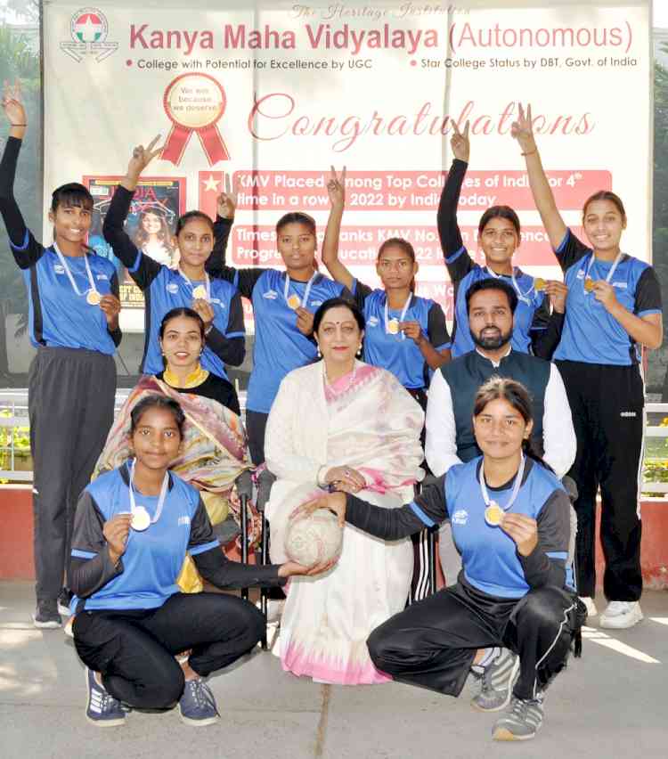 KMV Collegiate Sr. Sec. School handball team bags medal at state level