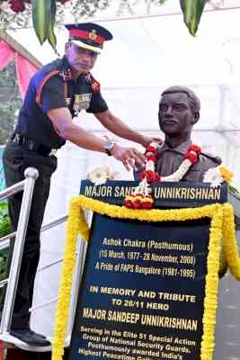 On 26/11 anniv, Major Sandeep Unnikrishnan's bust unveiled in Bengaluru