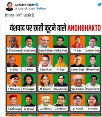 Akhilesh slams BJP on dynasty politics, tweets picture collage
