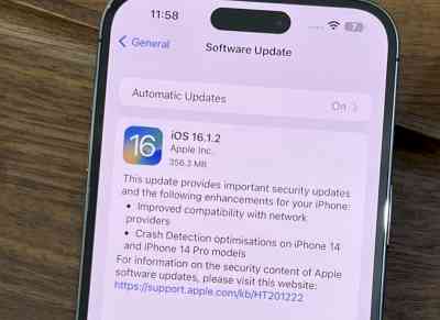 Apple rolls out iOS 16.1.2 update with security fixes, improved crash detection