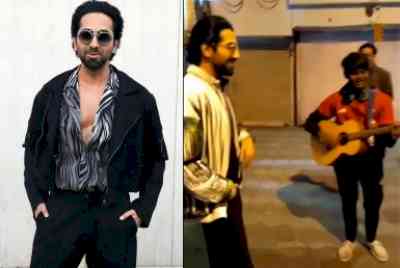 Ayushmann does an impromptu jam with Delhi street singer