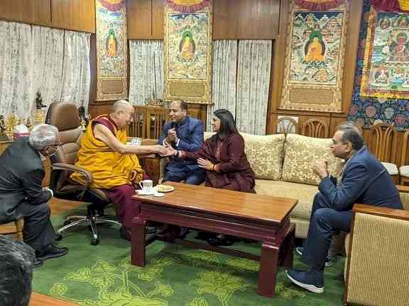 Himachal Pradesh Chief Minister Jai Ram Thakur pays courtesy call on His Holiness Dalai Lama