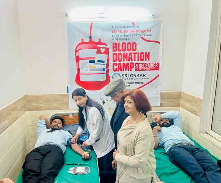 Sri Onkar Eye & Ent Care Centre organizes blood donation camp