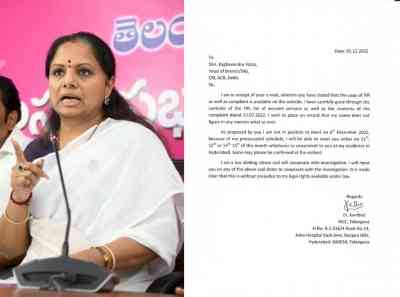 'Can't meet on Dec 6', Kavitha writes to CBI