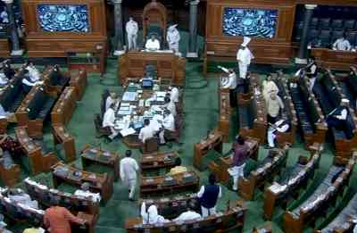 Oppn divided while protesting on lack of discussion on LAC clash in LS