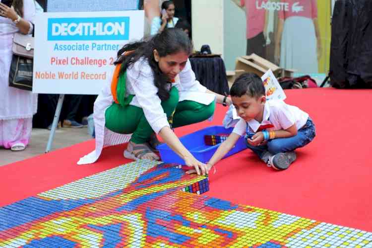 4-year-old Mumbai school boy makes World Record for mosaic art with Rubik’s cubes