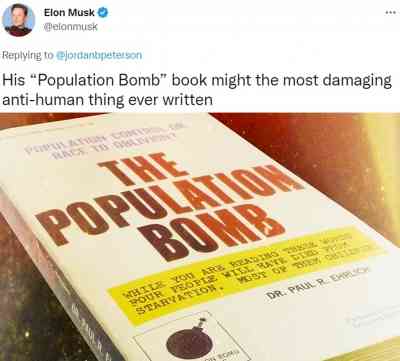 Paul Ehrlich's 'The Population Bomb' book most damaging: Musk