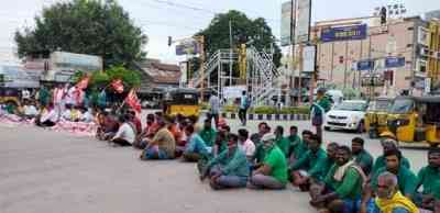 Farmers in Telangana continue protest over industrial zone