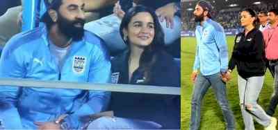 Ranbir, Alia hold hands, enjoy football match from stands