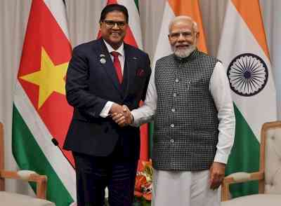 PM Modi holds discussions with Suriname President
