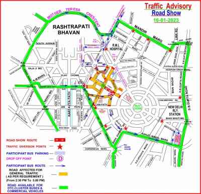 PM Modi Jan 16 roadshow: Delhi Police issues traffic advisory