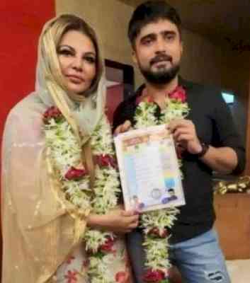 After denying the news, Rakhi's husband announces they are married