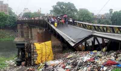 Bridge collapses in Bihar's Darbhanga as overloaded truck passes