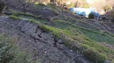 Joshimath crisis: Roof of house collapses, courtyard sinks