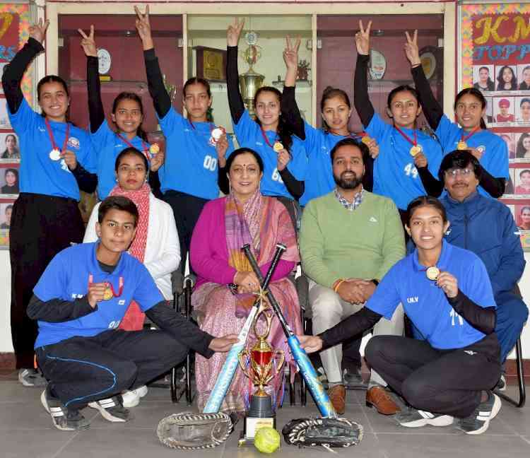 KMV softball team secures champion position in 34th Senior State Softball Championship held at Parwanoo