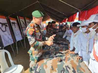 Gorkha Training Centre displays weapons on R-Day in Shillong