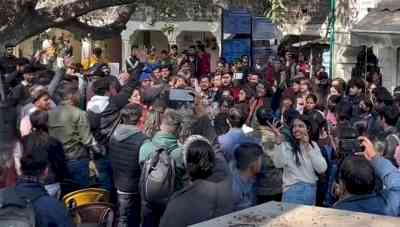 Protest in Delhi's Ambedkar University over BBC documentary screening