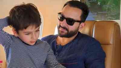 Taimur poses with father Saif in new aeroplane pics
