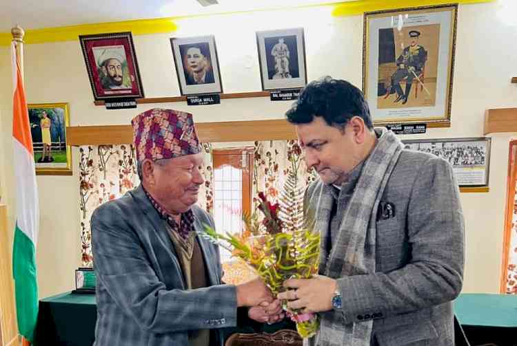 Congress MLA Sudhir Sharma inaugurates car parking at Gorkha Bhawan