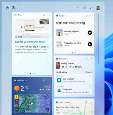 Microsoft unveils Spotify, Phone Link widgets for Windows 11
