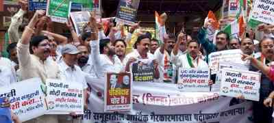 Congress protests in Maha, seeks probe into LIC-SBI's Adani Group investments