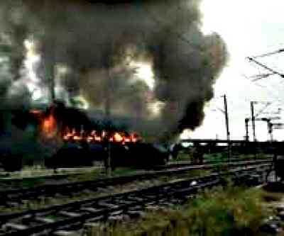Goods train laden with coal catches fire twice