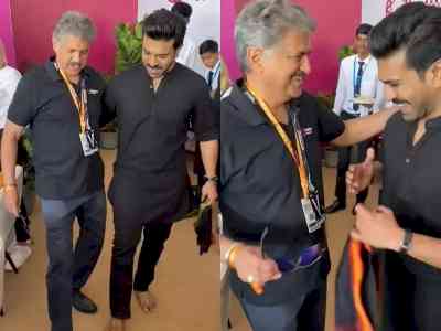 Ram Charan teaches Anand Mahindra hookstep of 'Naatu Naatu'