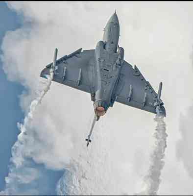 LCA Tejas at the centre stage of 'India Pavilion' at Aero India 2023