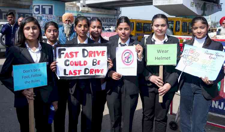 CT University in collaboration with Punjab Police organizes Traffic Awareness Drive   