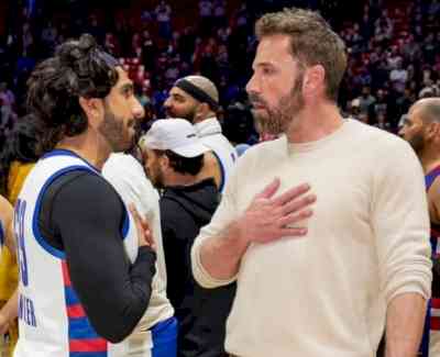 Ranveer gets photographed with Ben Affleck at NBA All-Star Celebrity Game 2023