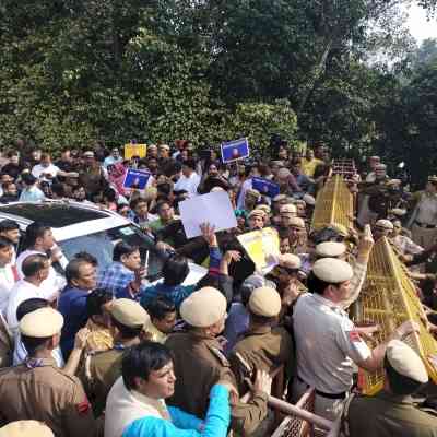 AAP leaders not following rules, blocked traffic: Delhi Police