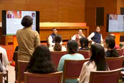 Nadda interacts with Delhi University students