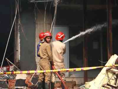 Cloth warehouse in north Delhi collapses like house of cards after massive fire